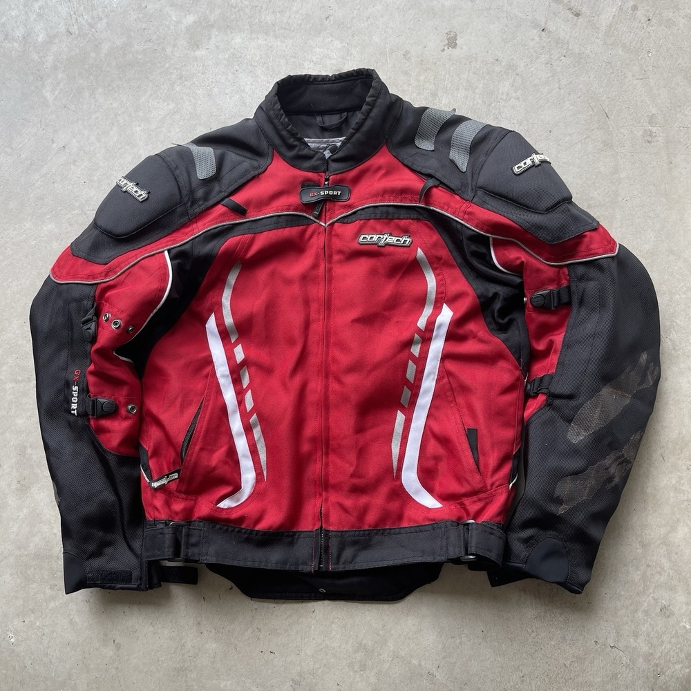 Cortech Mens‎ Red GX Sport 3.0 Padded Armor Motorcycle Jacket Size Small 38